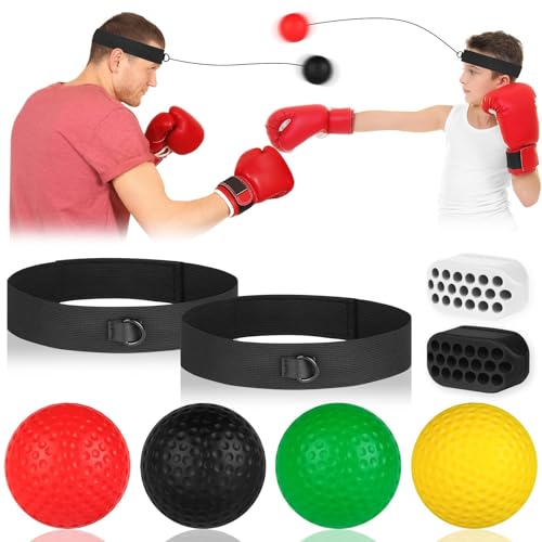 Flintronic Boxen Reflexball, Boxen Training Ball, Reaktionsball Boxing Equipment, Boxbälle mit Kopfband, Perfekt für Reaktion, Agilität, Schlaggeschwindigkeit,Kampffähigkeit und Auge-Hand-Koordination von flintronic