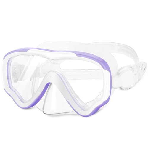 flintronic Taucherbrille Kinder mit Nasenschutz, Schwimmbrille Kinder Schnorchelmaske, 180°Panorama HD Anti Nebel Anti-Leck Taucherbrille für Kinder im Alter von 4-15 von flintronic