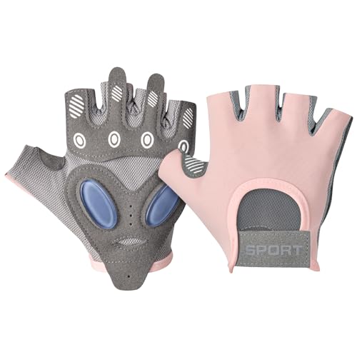 flintronic Fitness Handschuhe, Sporthandschuhe Damen, Atmungsaktive Trainingshandschuhe mit Mikrofasergewebe, Rutschfester Silikon, Gym Gloves für Krafttraining, Radfahren, Klimmzüge von flintronic