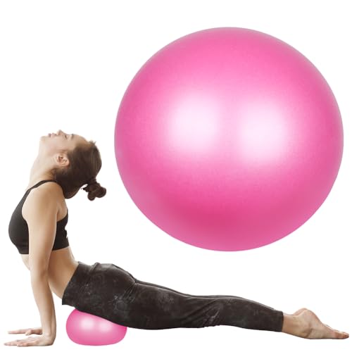 flintronic Gymnastikball Kleiner Pilates-Ball, 25cm Soft Yoga Ball, mit aufblasbarem Strohhalm, Anti-Burst-Übungsball für Yoga, Pilates, Balance, Physiotherapie, Stretching und Core-Fitness von flintronic