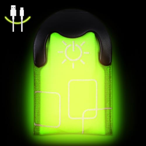 flintronic LED Clip, Aufladbarer USB LED Magnet Clip, LED Magnet Clip Lichter mit 3 Beleuchtungsmodi, Hohe Sichtbarkeit und Hell Leuchtend, Unisex für Rucksack Wandern Laufen Joggen, Grün von flintronic