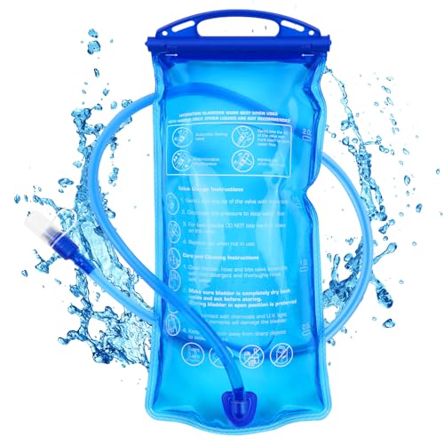 flintronic Trinkblase 1,5L/2L Wasserblase für Trinkrucksack, BPA-freies Wasserblase für Rucksack, mit auslaufsicherer Wasserreservoir, Trinkbeutel Wassertank mit Schlauch ALS Trinksystem von flintronic