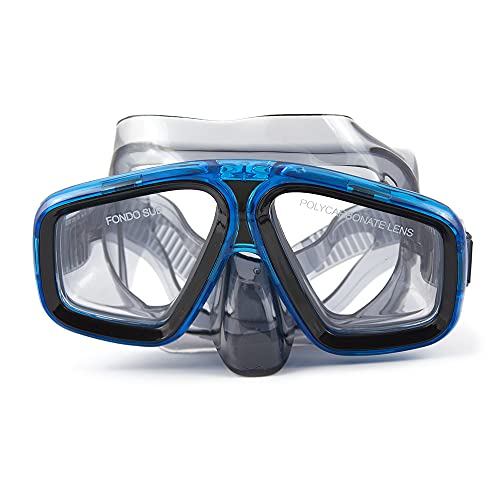 fondosub Tauchbrille Schnorcheln Maske Polycarbonat Glas Erwachsene Verstellbar Blau (50038) von fondosub