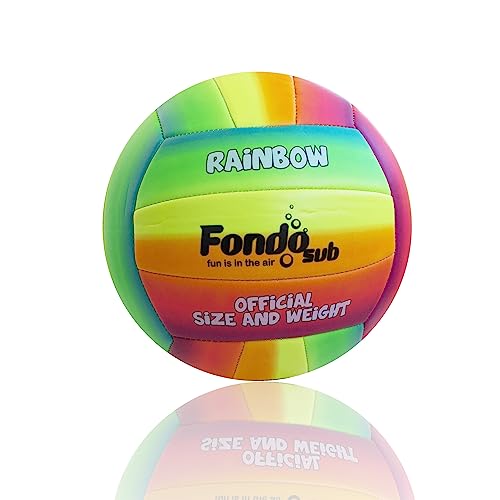 fondosub Volleyballball, Volleyball, Strand, Kunstleder, offizielle Größe, Regenbogen-Design von fondosub