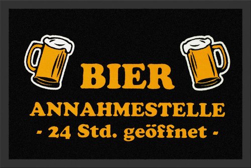 Fussmatte Bier Annahmestelle 24 Stunden geöffnet - Fußabstreifer Türmatte Schmutzmatte von for-collectors-only