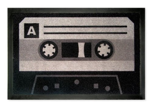 Fussmatte Kassette Tape Retro Style Fußmatte 60 x 40 cm Türmatte Fußabstreifer Schmutzmatte von for-collectors-only