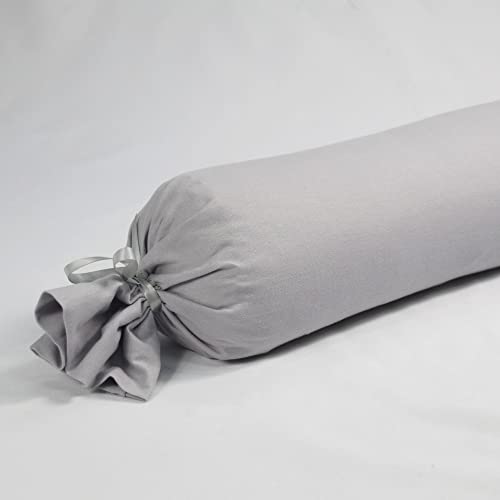 fränkische Schlaf-Manufaktur Nackenrolle, Knierolle, Yogarolle mit Bio Dinkelspelz und 100% Baumwolle Bezug Farbe Silber von fränkische Schlaf-Manufaktur