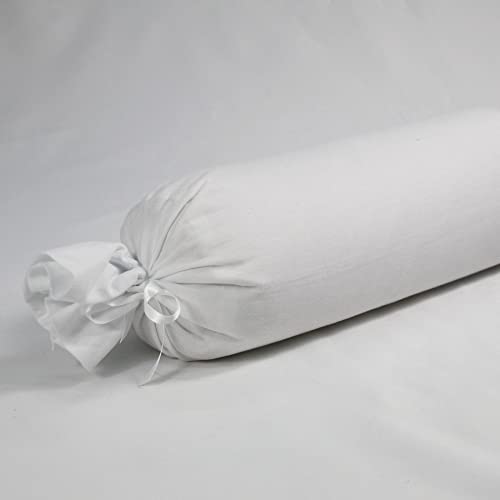 fränkische Schlaf-Manufaktur Nackenrolle, Knierolle, Yogarolle mit Bio Dinkelspelz und 100% Baumwolle Bezug Farbe Weiß von fränkische Schlaf-Manufaktur