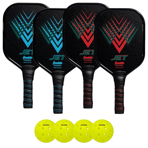Franklin Sports - Aluminum Pickleball Paddle 4 Player Paddle and Ball Set- USA Pickleball (USAPA) Approved,Red/Blue von Franklin Sports