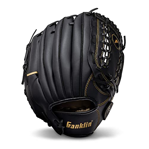 Franklin Sports Baseball and Softball Glove - Field Master - Baseball and Softball Mitt - Adult and Youth Glove - Right Hand Throw - 12" - Black/Gold von Franklin Sports