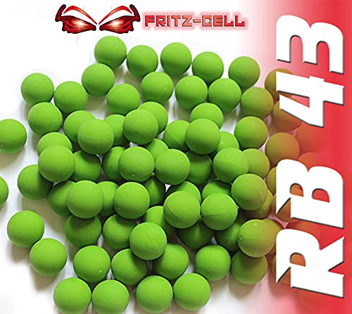 100 x RB Cal.43 grün Rubberball Gummigeschosse Fritz-Cell kompatibel mit T4E HDR50 / HDP5 von fritz-cell