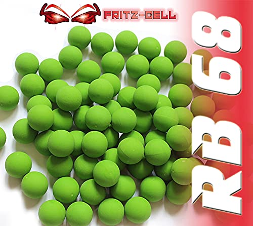100 x RB Cal.68 grün Rubberball Gummigeschosse Fritz-Cell kompatibel mit T4E HDR50 / HDP5 von fritz-cell