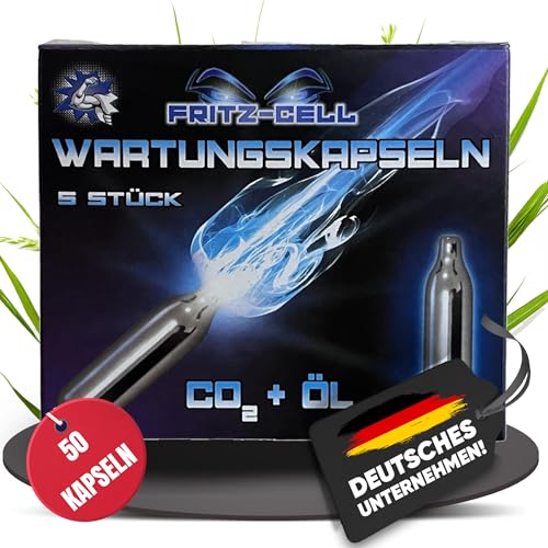 fritz-cell 50 12g CO2 Wartungskapseln Luftgewehr Softair Luftpistole Paintball von fritz-cell