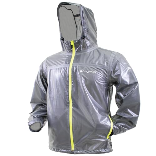 FROGG TOGGS Herren Standard Xtreme Lite verstaubare wasserdichte atmungsaktive Regenjacke, Grau, XL von frogg toggs