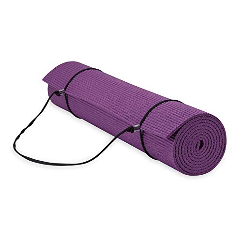 Gaiam Essentials Premium Yogamatte mit Yogamatte, Tragetuch, lila, 183 cm L x 61 cm B x 0,6 cm dick von Gaiam