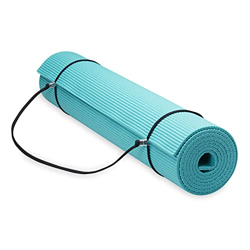 Gaiam Essentials Premium Yogamatte mit Trageschlaufe, Blaugrün, 183 cm L x 61 cm B x 0,6 cm dick von Gaiam