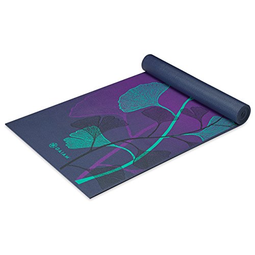 Gaiam Yoga Mat Premium Print Extra Thick Non Slip Exercise & Fitness Mat for All Types of Yoga, Pilates & Floor Workouts, Lily Shadows, 6mm von Gaiam