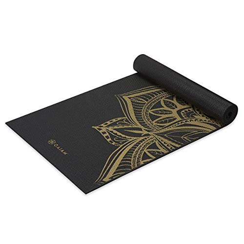 Gaiam Yoga Mat Premium Print Extra Thick Non Slip Exercise & Fitness Mat for All Types of Yoga, Pilates & Floor Workouts, Metallic Bronze Medallion, 6mm, 68"L x 24"W x 6mm Thick von Gaiam