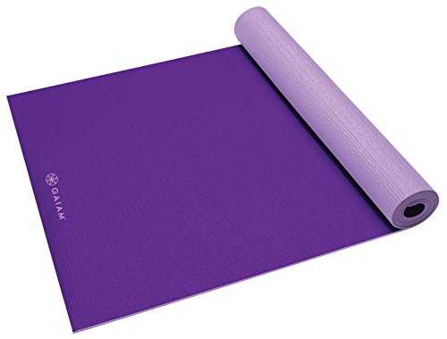 Gaiam Yogamatte, hochwertig, einfarbig, wendbar, rutschfest, für alle Arten von Yoga, Pilates und Boden-Workouts, Pflaume/Marmelade, 6 mm von Gaiam