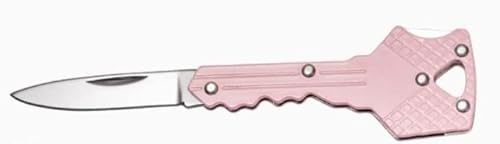 geddid Schlüsselanhänger Messer Schlüssel Messer Schlüsselmesser kleines Taschenmesser klein in Schlüsselform Brieföffner Paketmesser rosa/pink von geddid
