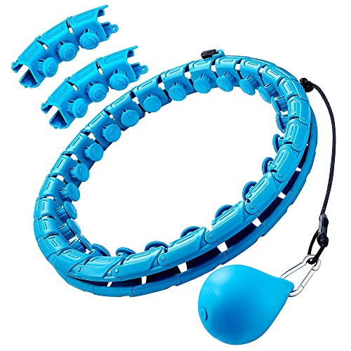 30 Knoten gewichteter Hula Hoop | Smart Hula Hoop | gewichtete Hoola-Reifen | ideal für Erwachsene und Anfänger | Hula Hoop mit Gewichtsball (blau) von gelem