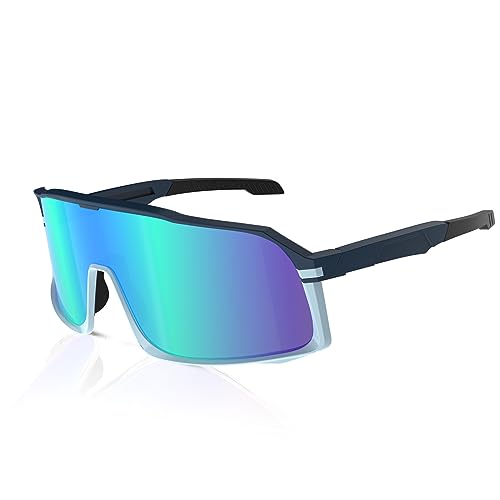 Polarisiert Fahrradbrille UV400,Herren Damen Sportbrille mit 4 wechselgläser TR90 Rahmen,Windschutz Radsportbrille für Outdoorsport, Autofahren,Radfahren, Baseball,Laufen,Wandern von generic