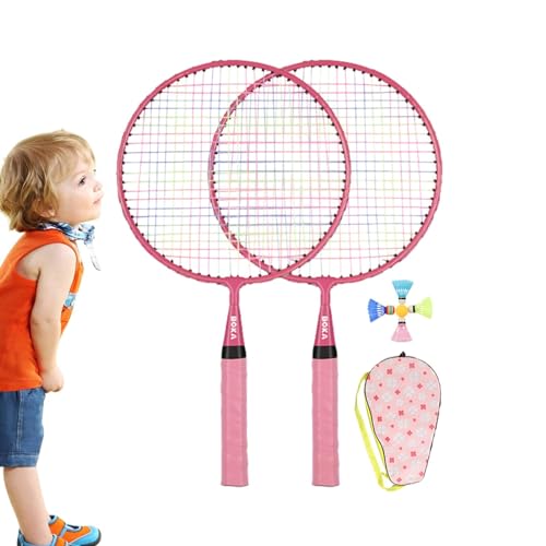 generic Badmintonschläger-Set für Kinder,Badminton-Set Spielausrüstung - Rutschfestes Schläger-Sportspielzeug für drinnen und draußen, für Mädchen und Jungen im Alter von 2–12 Jahren von generic