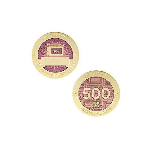 500 Finds/Funde Coin + Tb !!gefunden Geocaching Milestone Geocoin and Tag Set von geo-versand