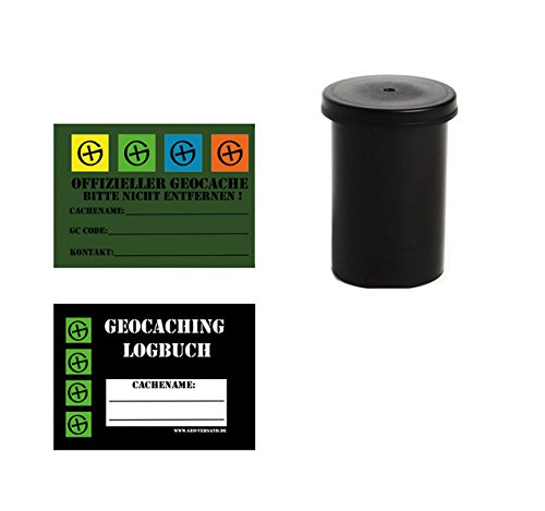 GEO-VERSAND 5 x Filmdose Schwarz mit Logbuch und Aufkleber, schwarz, 10022 von geo-versand