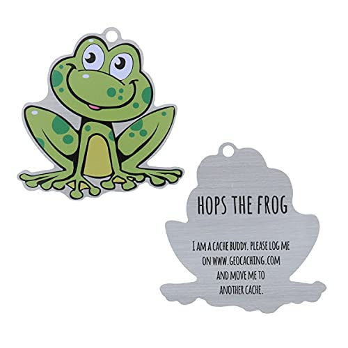 geo-versand Hops The Frog Travel Tag TB Coin, Coins Travel Tag® Travelbug Geocaching Anhänger Geocaching Geschenk Trackables, TB, Coin, Coins, mit Travelbug von geo-versand