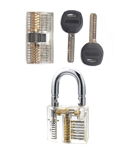 Lock Picking Set zwei Übungsschlösser ,+ Lockpicking Anleitung/ Handbuch Sichtfenster, lockpicking, Übungsschloss incl. Schlüsseln. Metall Practice Lock Schlösser knacken - Hobby - locksmith Übungsschloss Manipulationszylinder- Geocaching von geo-versand