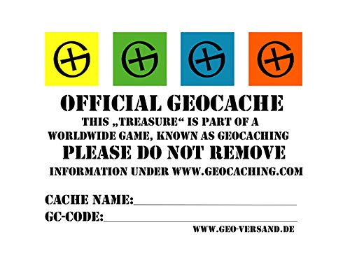 geo-versand 10 x DIN A8 Geocaching Sticker - English Stashnote Aufkleber Englisch Geocache von geo-versand
