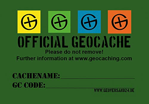 geo-versand 50 x Stashnote Sticker Geocaching Dosen Aufkleber Englisch Finderhinweis von geo-versand