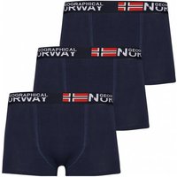 Geographical Norway Herren Boxershorts 3er-Pack navy Pack-3-Navy von geographical norway