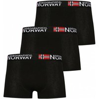 Geographical Norway Herren Boxershorts 3er-Pack schwarz Pack-3-Black von geographical norway