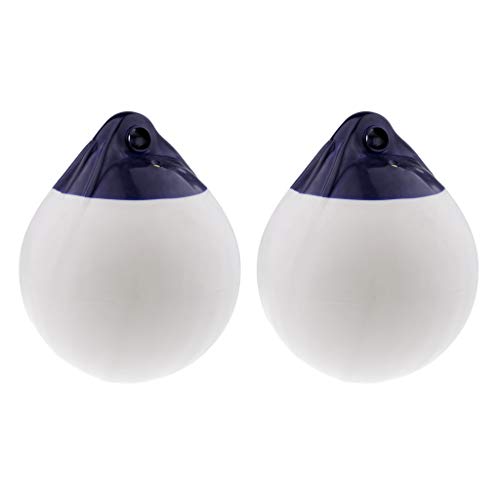 getuse 2er Set Bootsfender Rundfender Kugelfender Marine PVC 25 x 31 cm weiß für Anlegemanöver und Bootsschutz von getuse