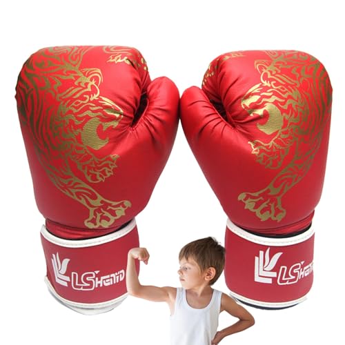 GIFYYM Boxhandschuhe - Boxhandschuhe Herren | Pu-Leder-Boxhandschuhe Mit Tiger-Aufdruck | Muay Thai Kickboxen Sparring | Boxsack Punchinghandschuhe Für Kickboxen, Gemischte Und Kampfsportarten von gifyym