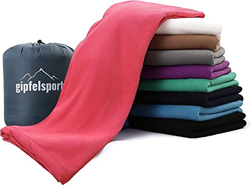 gipfelsport Mikrofaser Fleece Decke mit Schlafsackfunktion I Größe 185 x 150cm, 690 g I Microfaser Camping Deckenschlafsack I Fuchsia von gipfelsport