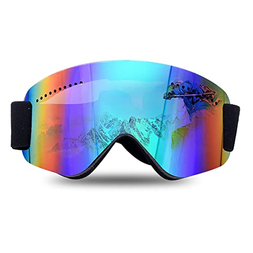 goodjinHH 01 Unisex Premium Skibrille mit Schutzhülle, Beschlag Sandfest Brille Antibeschlag Skibrille UV-Schutz Schneebrille Damen Herren,für Wintersportarten,Skifahren,Skaten,Motorrad (E) von goodjinHH 01