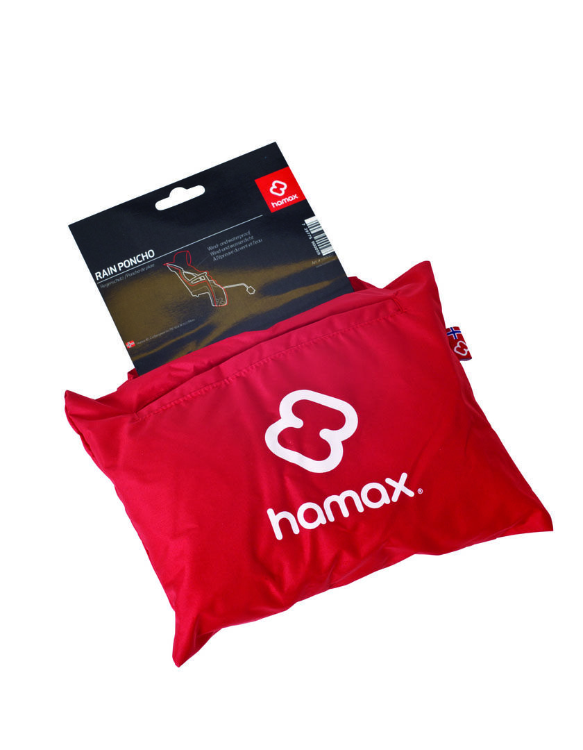 HAMAX Kindersitz Regenschutz Poncho für das Fahrrad rot von hamax