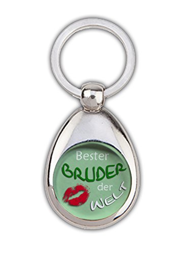 Schlüsselanhänger Bester Bruder der Welt grün, mit Einkaufswagenchip in Magnethalterung von handmade-in-nb by ComProjekt Foto