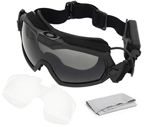 haoyk Ski-Brille als Ausführung mit Gebläse, Regler, für Snowboard-, Fahrradfahrer, Schwarz von haoYK
