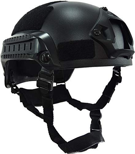 haoYK MICH 2001 Style Tactical Airsoft Paintball Helm mit NVG-Halterung und Seitenschiene für Airsoft Paintball (Schwarz) von JOYASUS