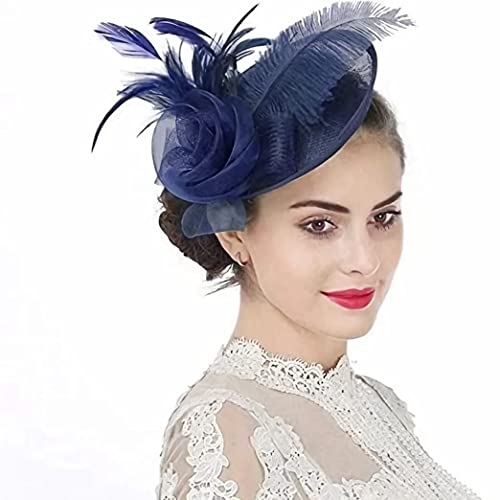 Fascinators Hut Blume Damen Mädchen Haar Mesh Feder Clip Elegant Haarklammer Schleier 20er Jahre Kopfschmuck Cocktail Tea Party Kopfbedeckung Pillbox Stirnband Haarnadel Haarschmuck Hochzeit Kirche von haozaikeji