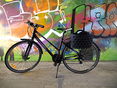 HAPO-G Trendy One Fahrradkorb mit Befestigung für Gepäckträger für Erwachsene, Unisex, Schwarz, Fassungsvermögen 13,5 Liter von hapo G