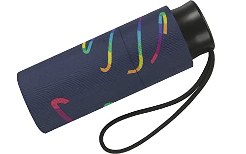Damen Taschenschirm Ultra Mini Rainbow Swirls - blau von happy rain