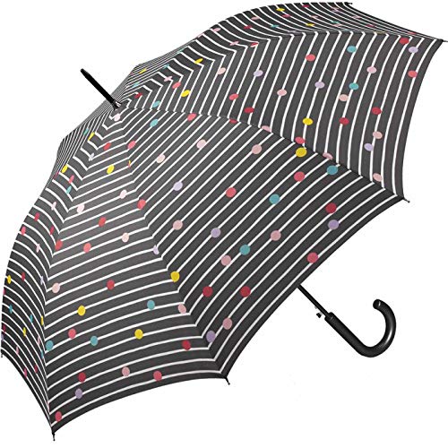 Regenschirm Bikini Dots & Stripes Grau - Stockschirm Automatik von happy rain