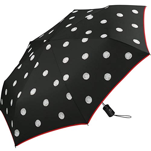 Regenschirm Black & White Dots - Taschenschirm Auf-Zu-Automatik von happy rain