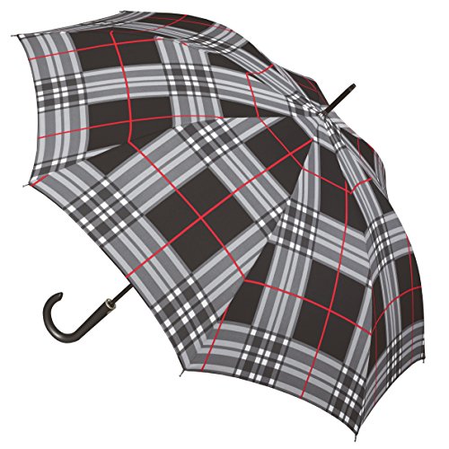 happy rain Regenschirm Stockschirm Automatik Schwarz Grau von happy rain