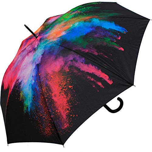 happy rain Stockschirm Auf-Automatik Schwarz Bunt Holy Explosion von happy rain